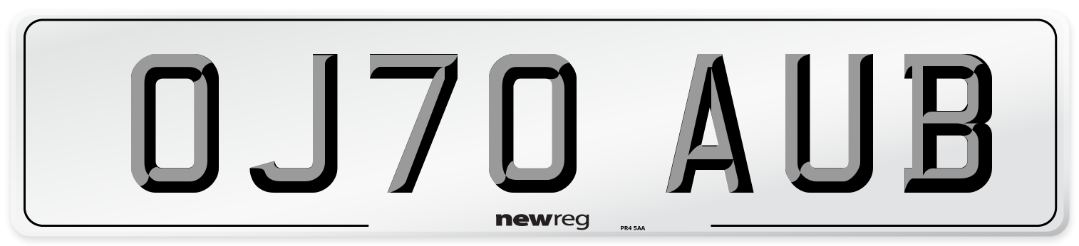 OJ70 AUB Number Plate from New Reg